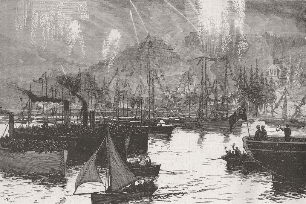 SWEDEN. Yachts retgurning after Stockholm Regatta 1885 old antique print